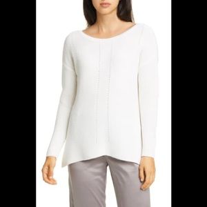 Eileen Fisher Bateau Neck Marino Wool Sweater